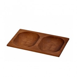 Lava Ahşap Servis Tabağı, Iroko Ağacı 15×24 cm