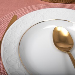 Güral Porselen Bahardalı 6 Adet Çukur Tabak 19cm - Gold
